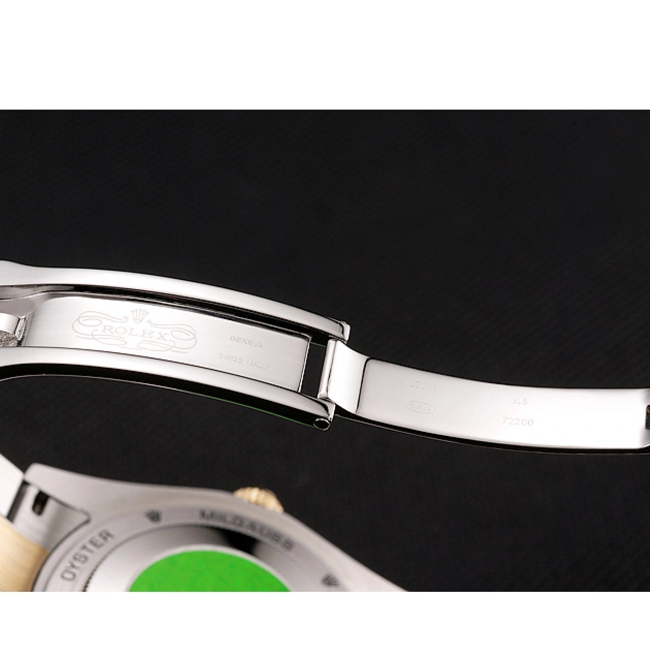 Aaa replica watch Day-Date Dial Two Swiss Black Diamonds And Bracelet Rubies 1454105 Rolex Tone 0803